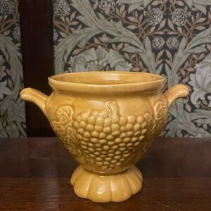 Yellow Ceramic Vase with Handles